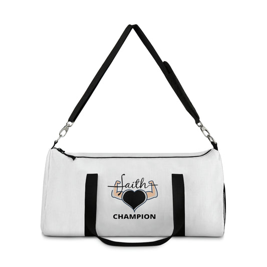 Faith Champion Gym Duffel Bag (White)