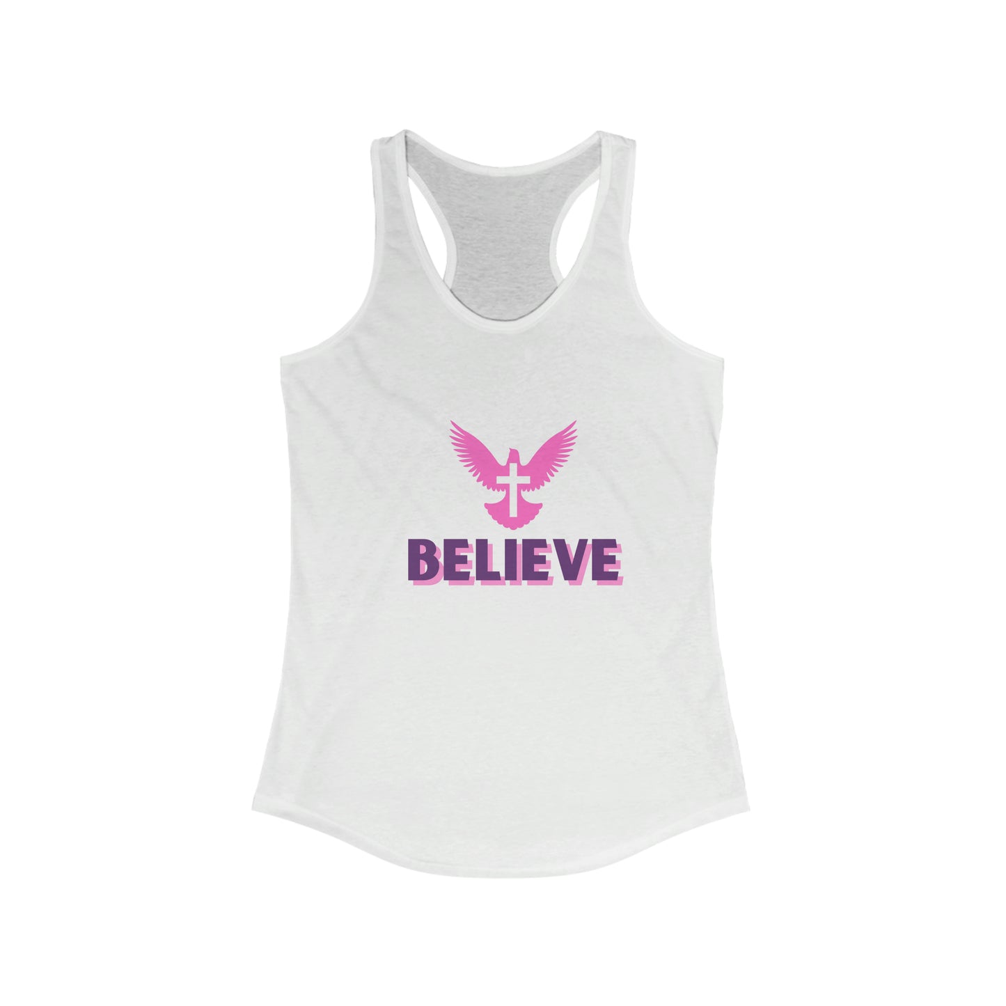 BELIEVE Racerback Athletic Tank