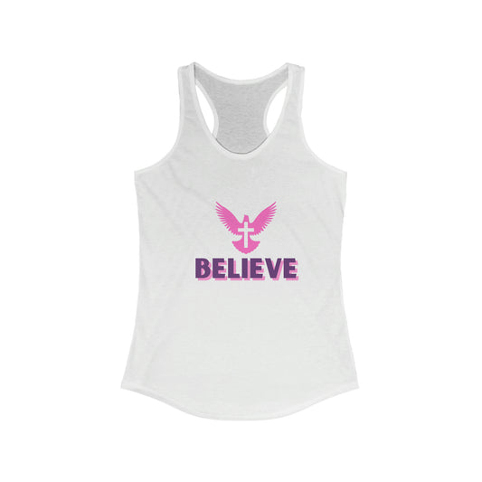 BELIEVE Racerback Athletic Tank