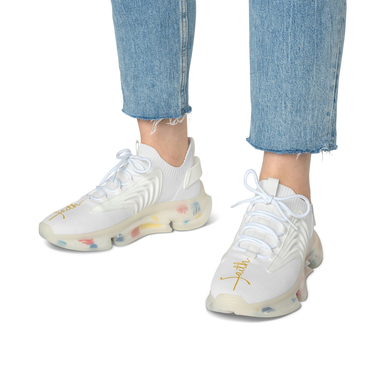 Faith Athletic Sneakers (White & Gold)