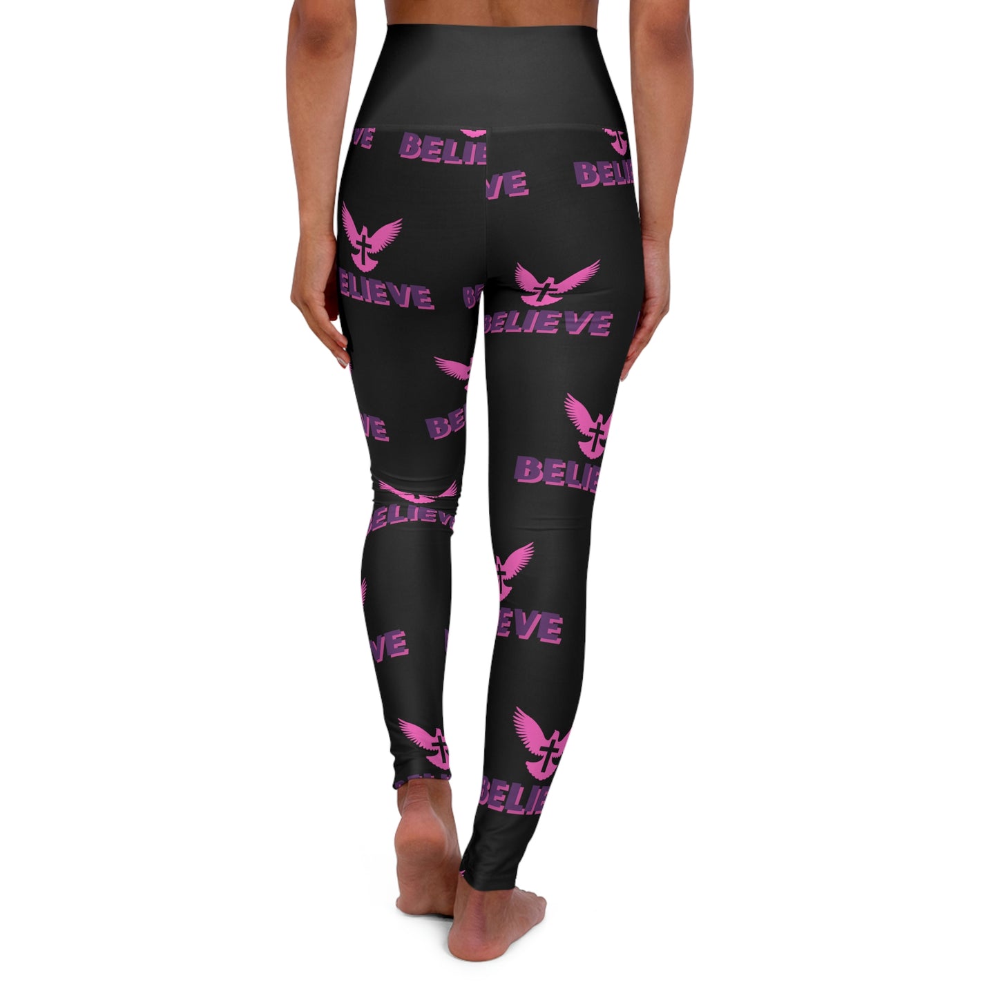 Believe High Waisted Athletic Leggings (Black)