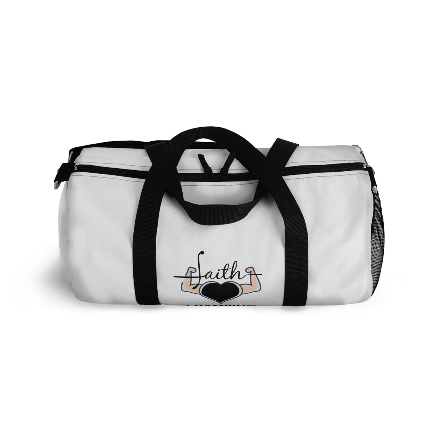 Faith Champion Gym Duffel Bag (White)