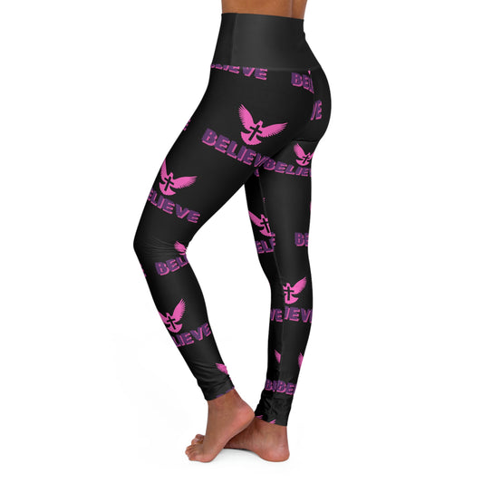 Believe High Waisted Athletic Leggings (Black)