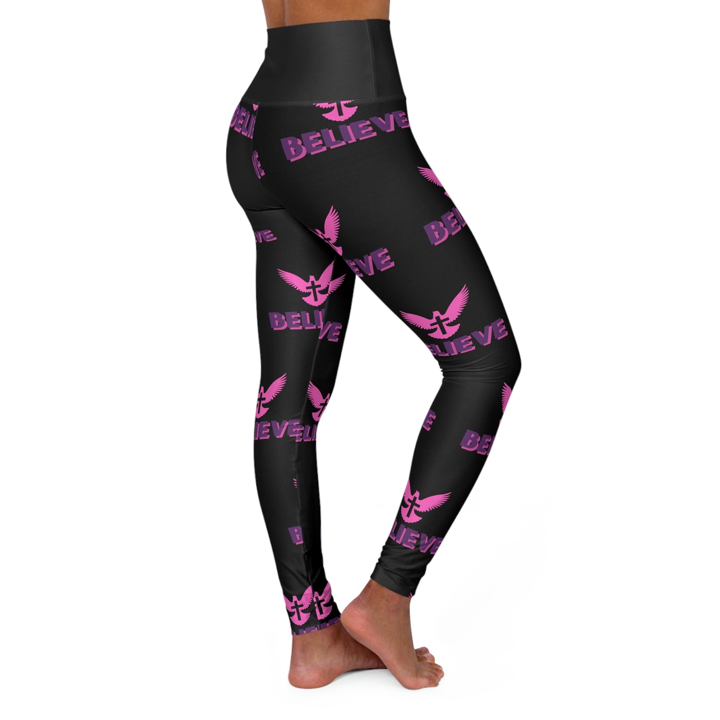 Believe High Waisted Athletic Leggings (Black)