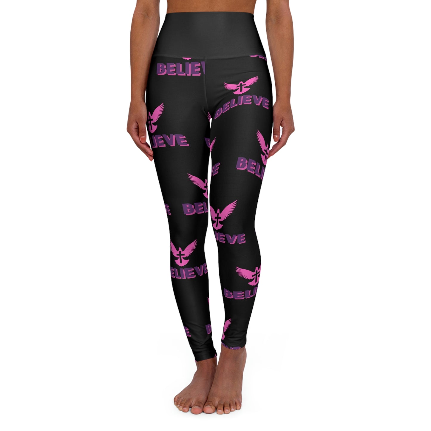 Believe High Waisted Athletic Leggings (Black)