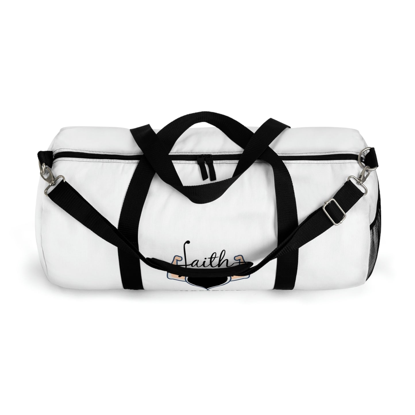 Faith Champion Gym Duffel Bag (White)