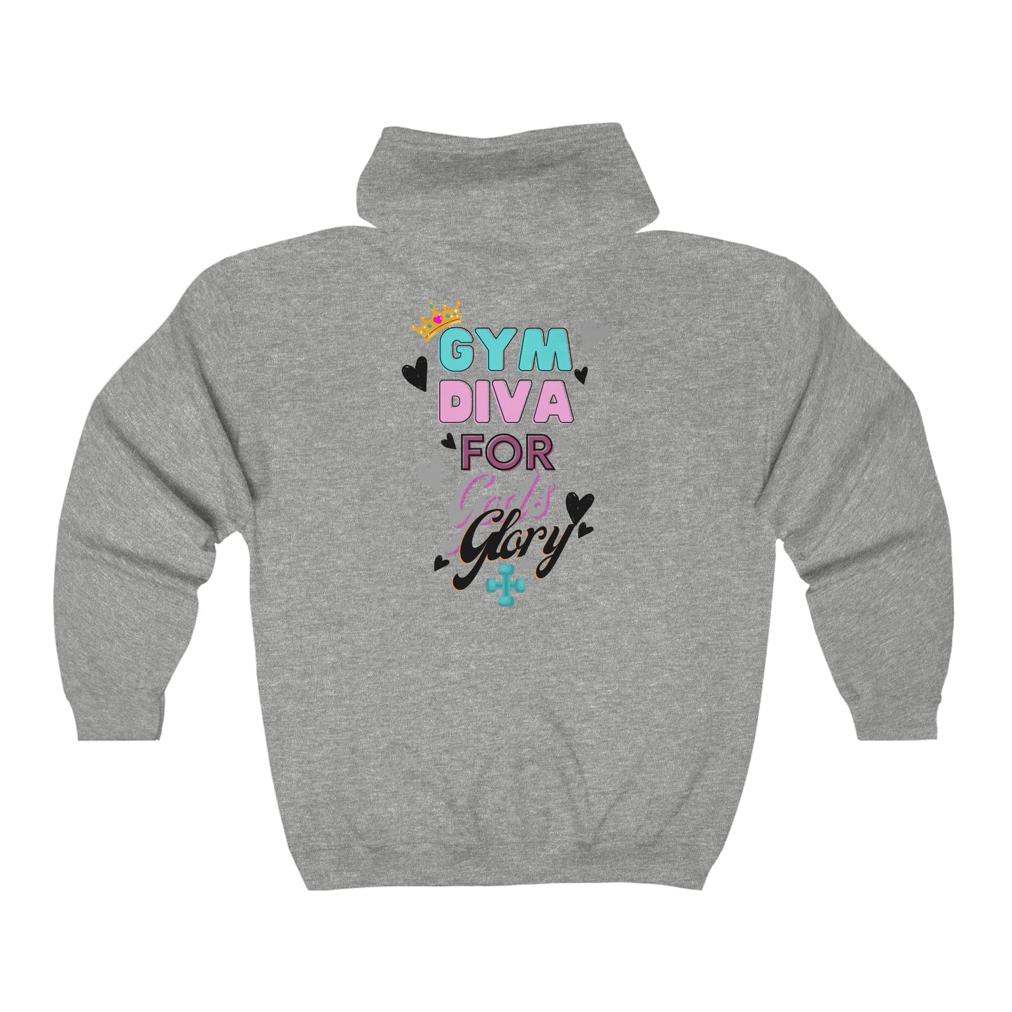 Gym Diva For God's Glory Heavy Duty Athletic Zip Hooded Jacket