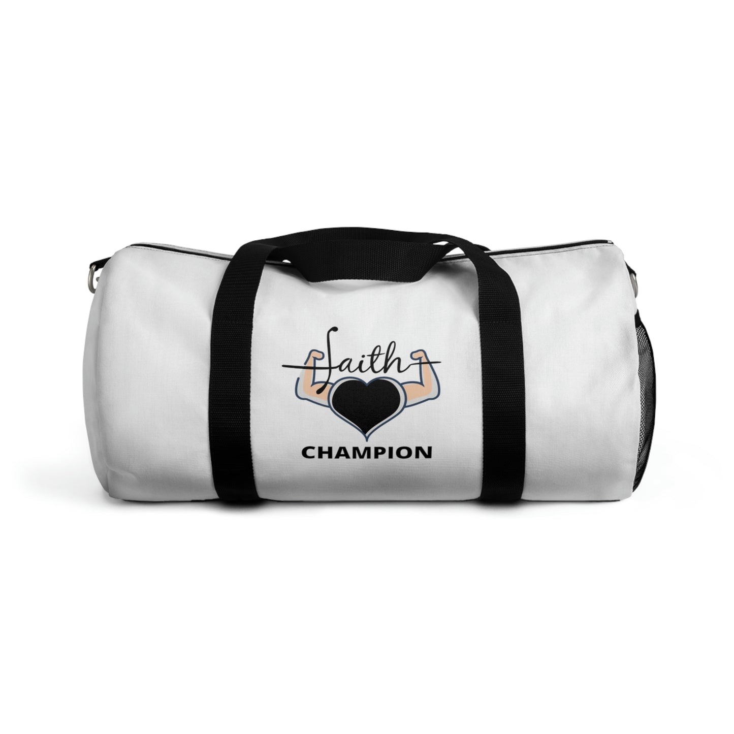 Faith Champion Gym Duffel Bag (White)