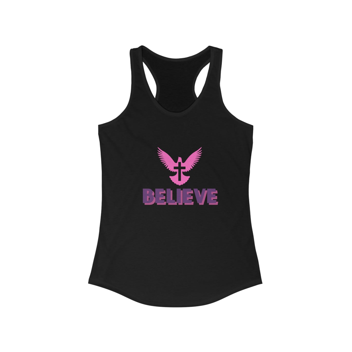 BELIEVE Racerback Athletic Tank