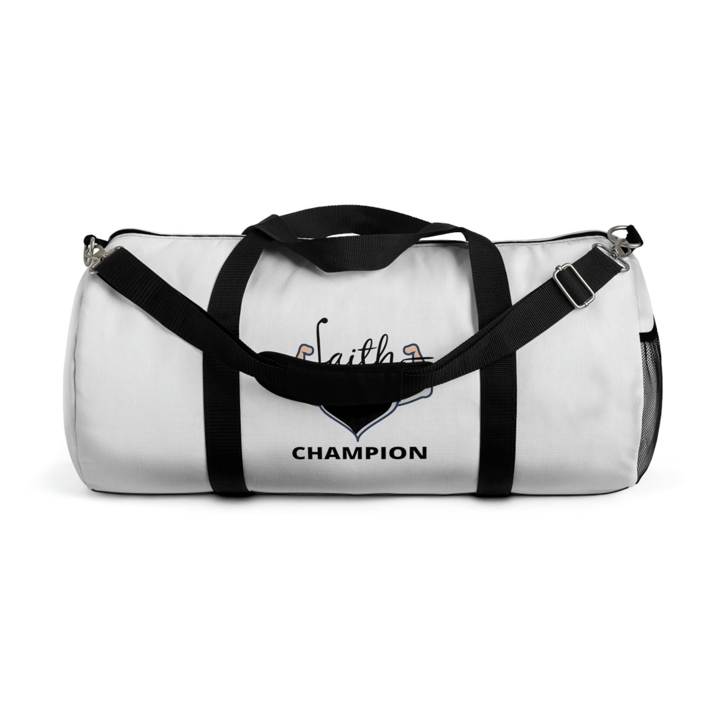 Faith Champion Gym Duffel Bag (White)